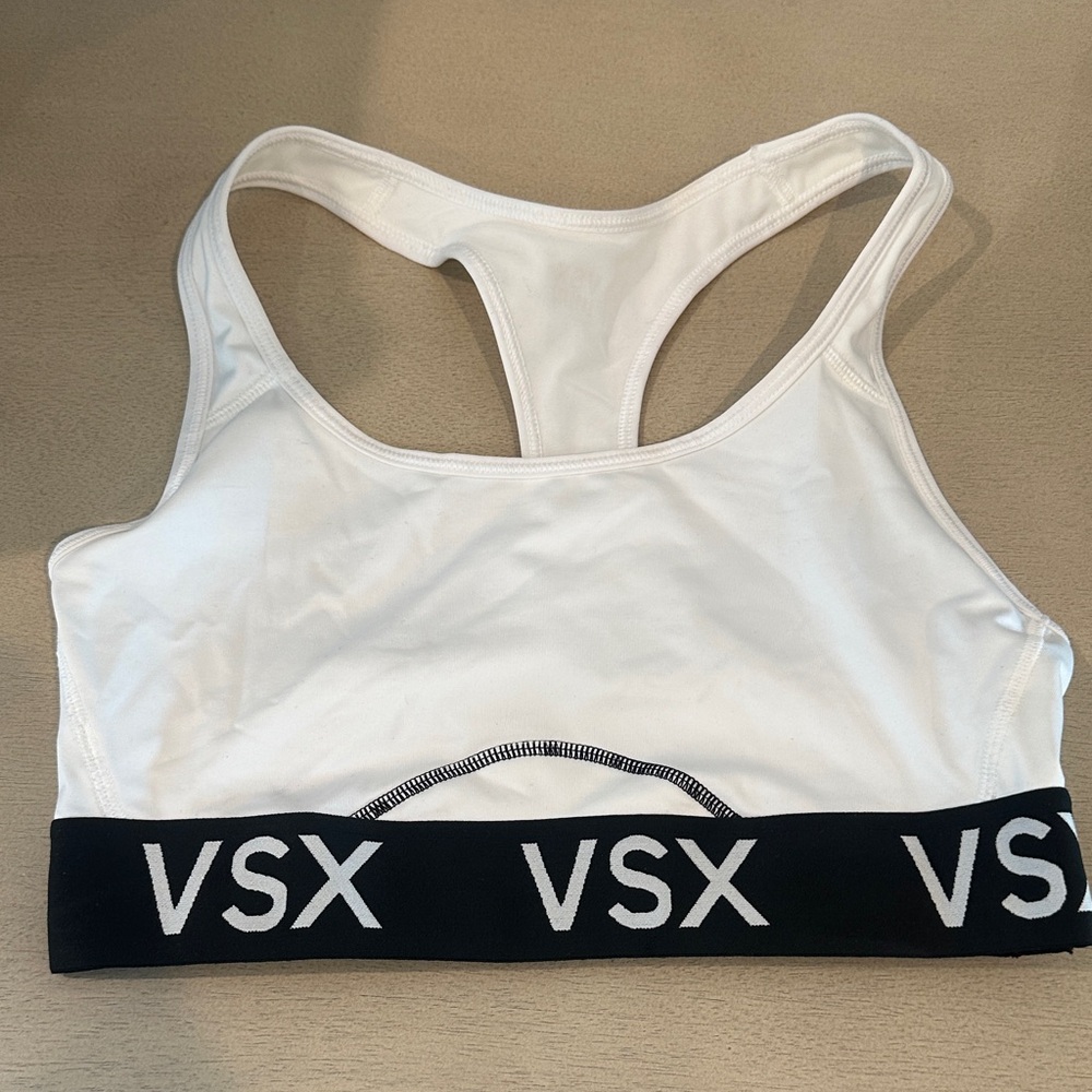 VSX White and Black Sports Bra
